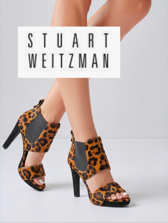 Stuart Weitzman Shoes - Stuart Weitzman Animal Print Heels Leopard Print Died Calf Fur
